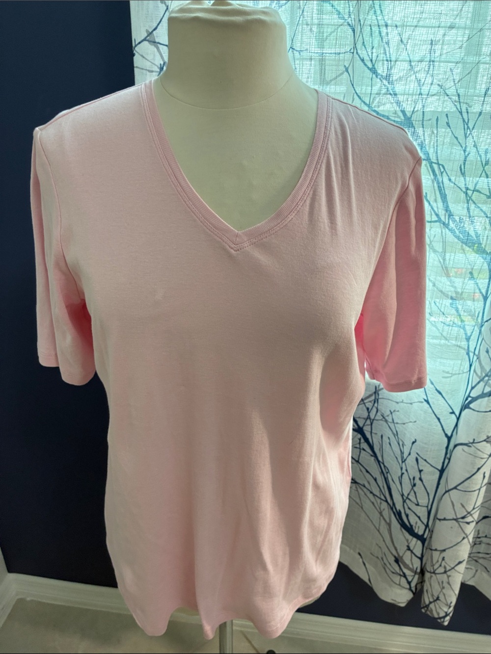 Chico’s V-Neck Short Sleeve Top - Light Pink